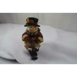 Christmas Snowman Stocking Holder Wood Carved 6"